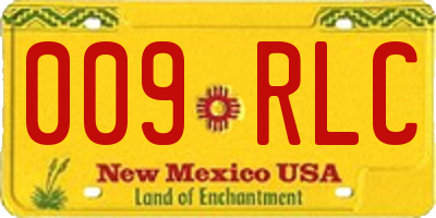 NM license plate 009RLC