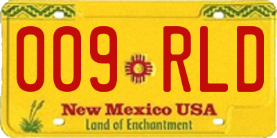 NM license plate 009RLD