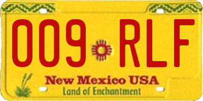 NM license plate 009RLF