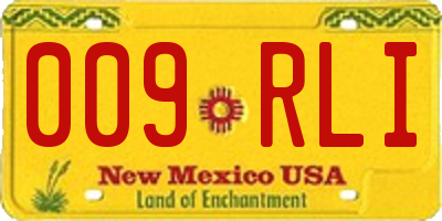 NM license plate 009RLI