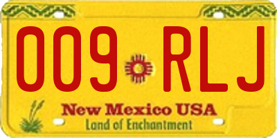 NM license plate 009RLJ