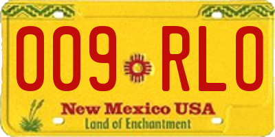 NM license plate 009RLO