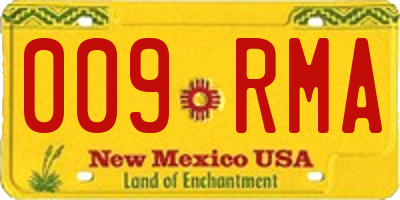 NM license plate 009RMA