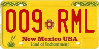 NM license plate 009RML