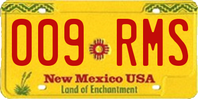 NM license plate 009RMS