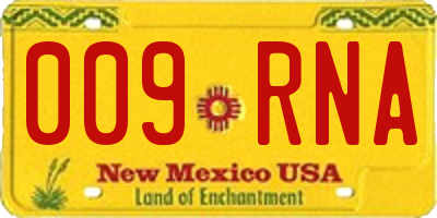 NM license plate 009RNA