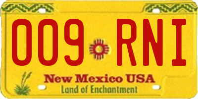 NM license plate 009RNI