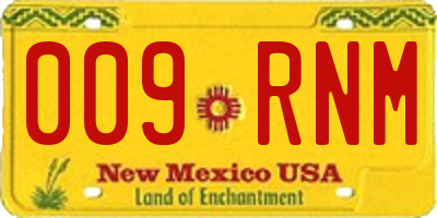 NM license plate 009RNM