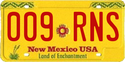 NM license plate 009RNS