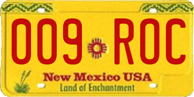 NM license plate 009ROC