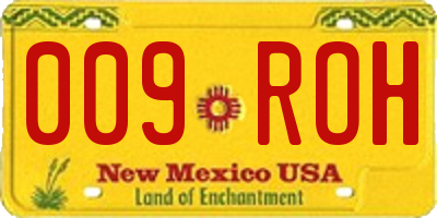 NM license plate 009ROH