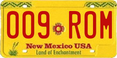 NM license plate 009ROM