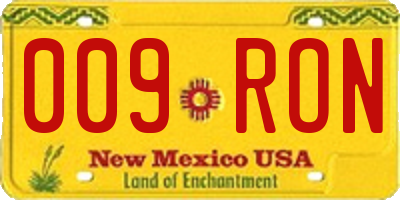 NM license plate 009RON