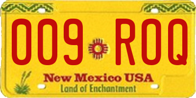 NM license plate 009ROQ