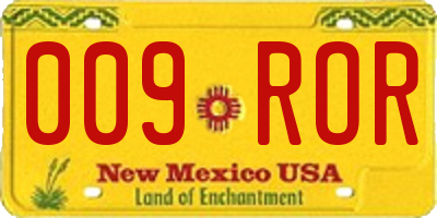 NM license plate 009ROR