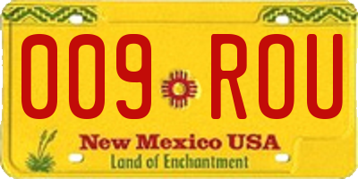 NM license plate 009ROU