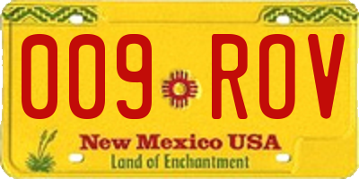 NM license plate 009ROV