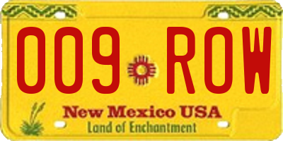 NM license plate 009ROW