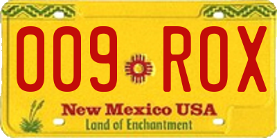 NM license plate 009ROX