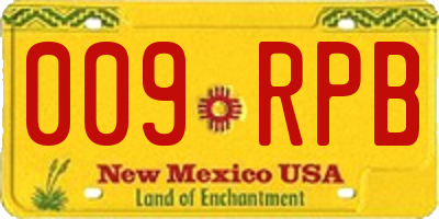NM license plate 009RPB