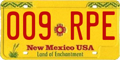 NM license plate 009RPE