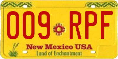 NM license plate 009RPF