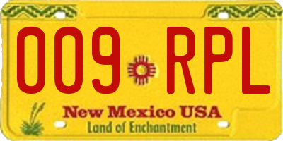 NM license plate 009RPL