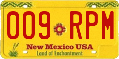 NM license plate 009RPM