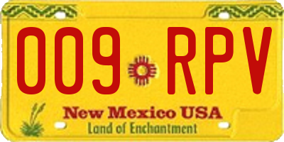 NM license plate 009RPV