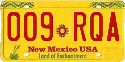 NM license plate 009RQA