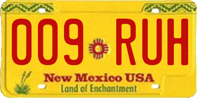 NM license plate 009RUH