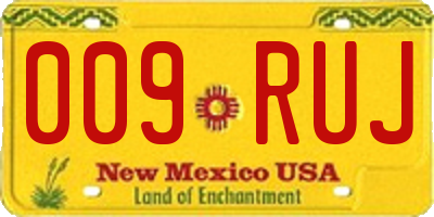 NM license plate 009RUJ