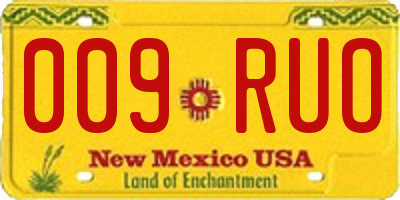 NM license plate 009RUO