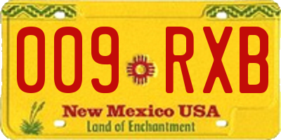 NM license plate 009RXB