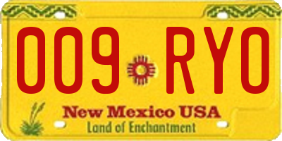 NM license plate 009RYO