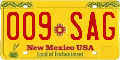 NM license plate 009SAG