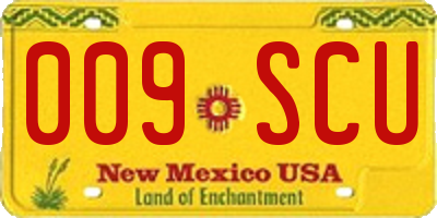 NM license plate 009SCU