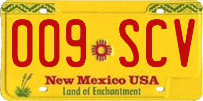 NM license plate 009SCV
