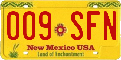 NM license plate 009SFN