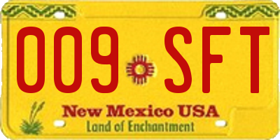 NM license plate 009SFT