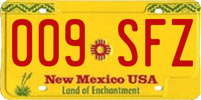 NM license plate 009SFZ