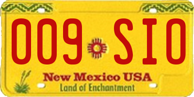 NM license plate 009SIO
