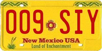 NM license plate 009SIY