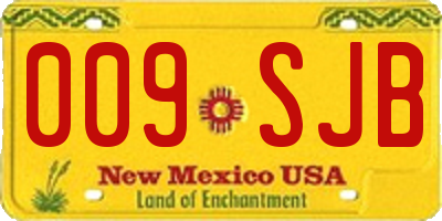 NM license plate 009SJB