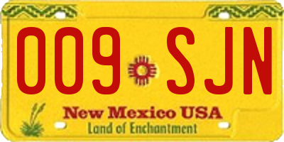 NM license plate 009SJN