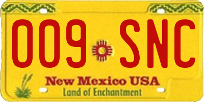 NM license plate 009SNC