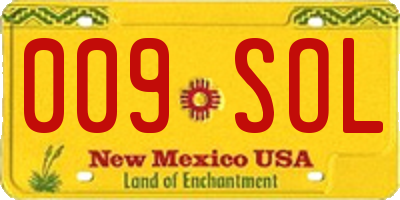 NM license plate 009SOL