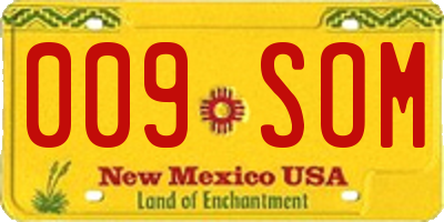 NM license plate 009SOM