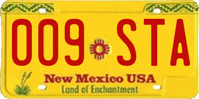 NM license plate 009STA