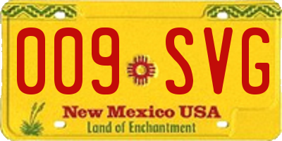 NM license plate 009SVG